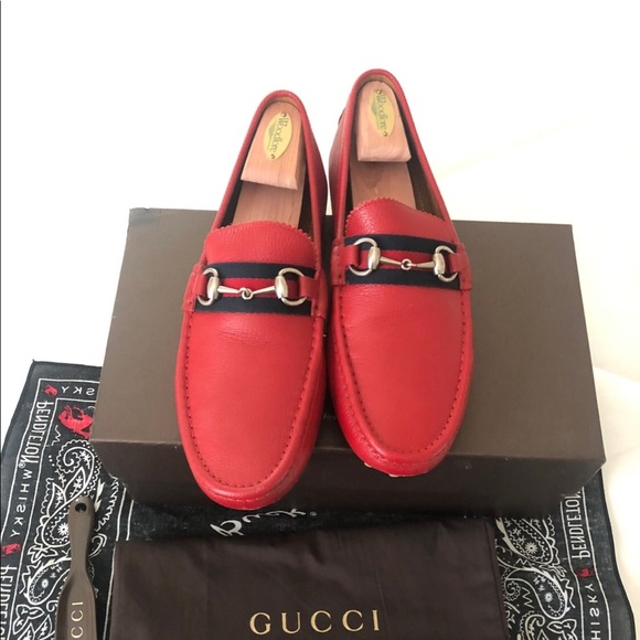 Red Gucci loafers size 10 European size 11 US - Picture 2 of 4